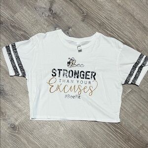 Benefit White and Gold Motivational Kids Tee